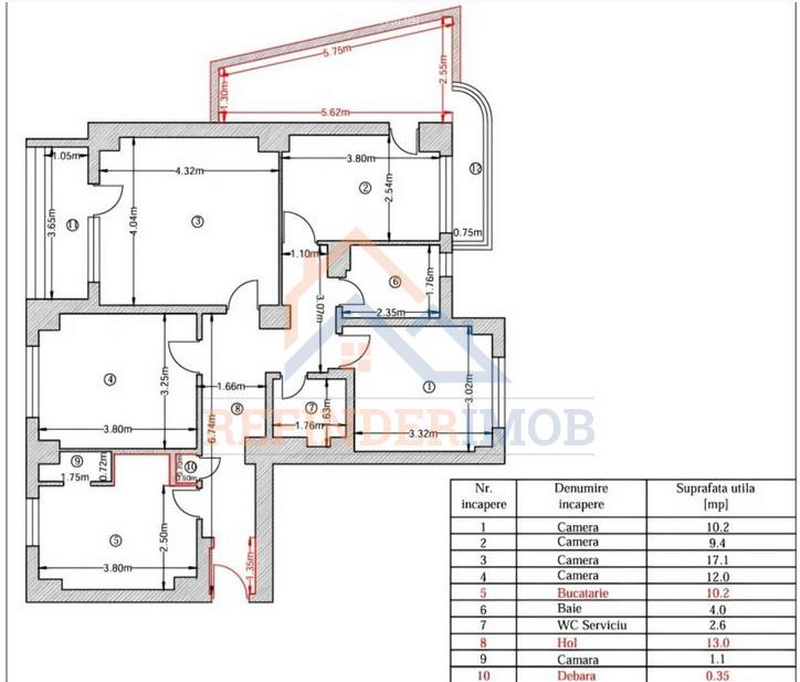Romana Apartament 4 camere, 2 balcoane